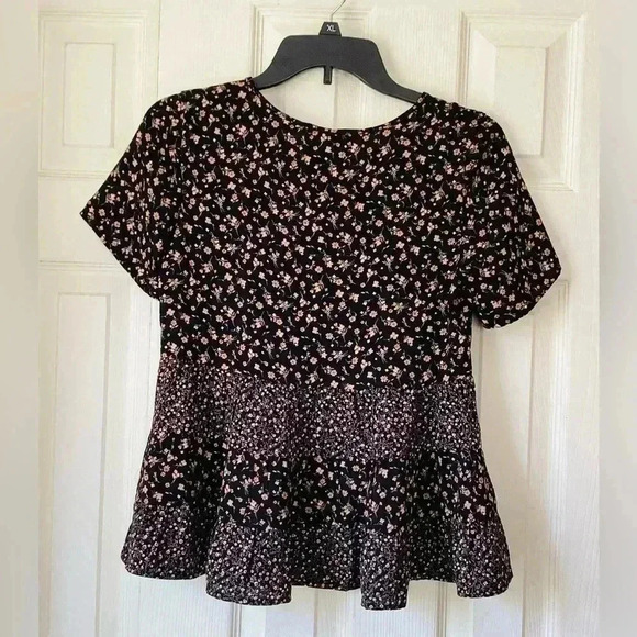 PAPER CRANE NWT Women's Blouse Floral multi colored cute X-SMALL - Picture 5 of 6
